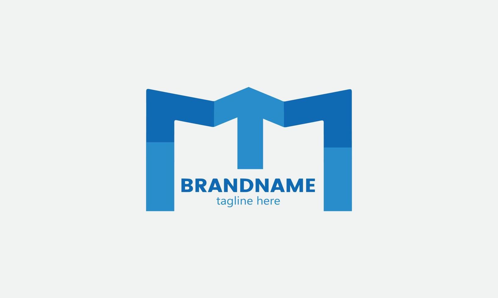 Illustration of the letter M with the up arrow key. Initial letter M Concept. Minimal style identity initial logo mark. Minimal line font style M Letter Logo.Letter M logo icon design template element vector