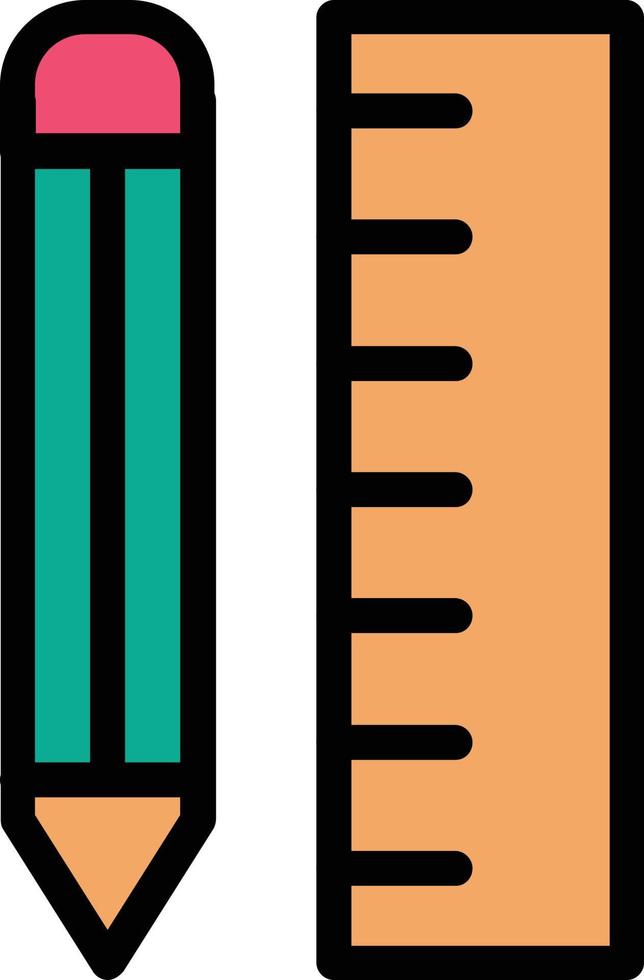 Pencil Ruler Vector Icon Design