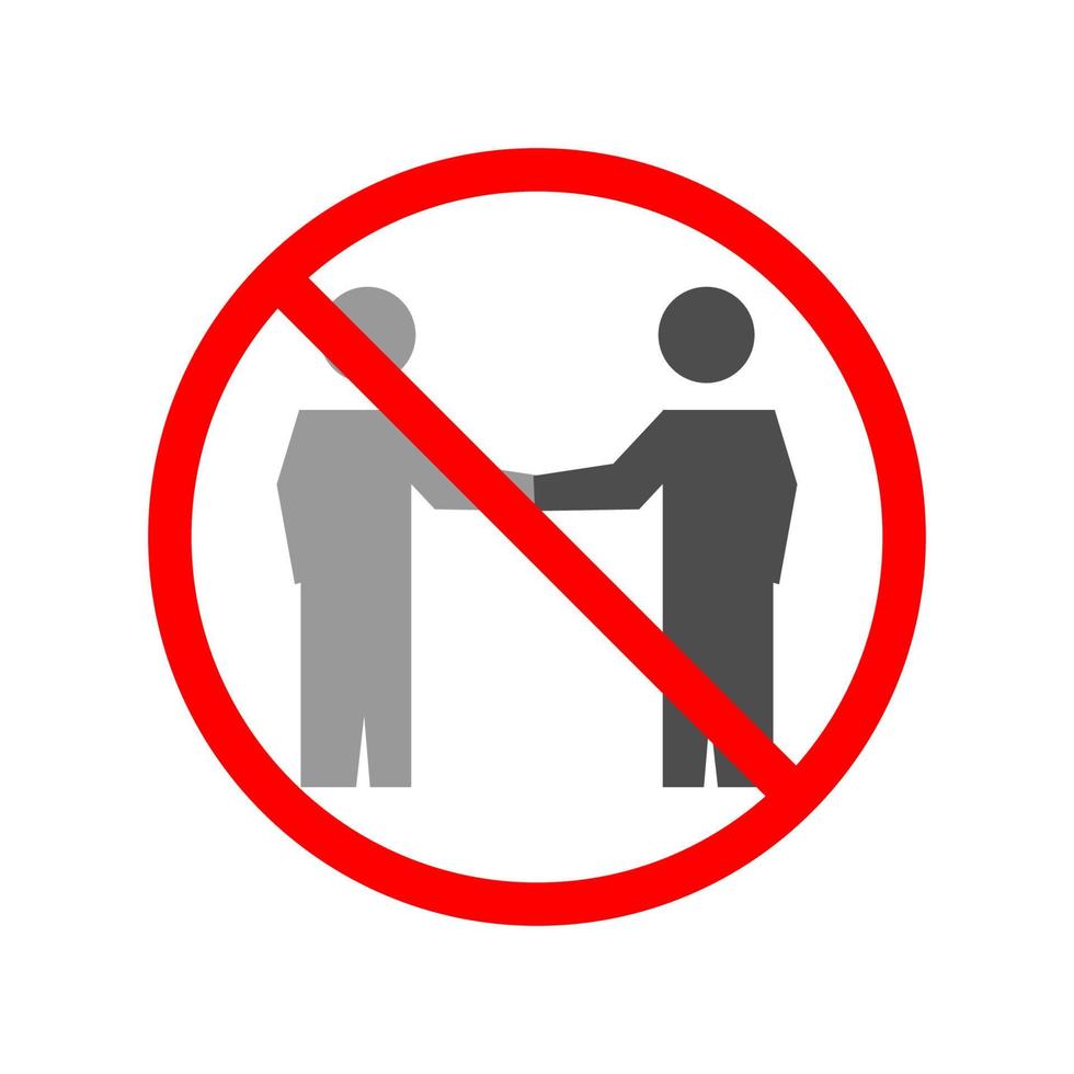 Vector illustration of forbidden shaking hands