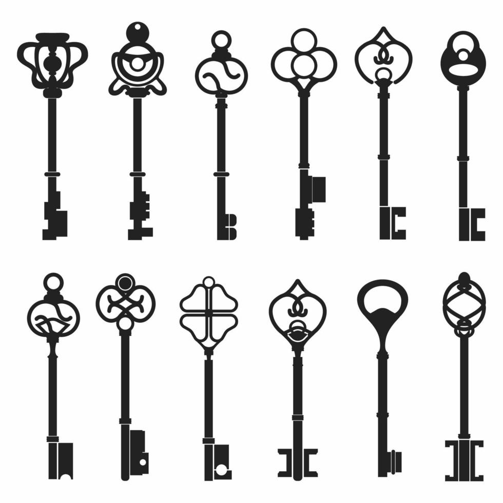 Classic key vector design with various ornaments