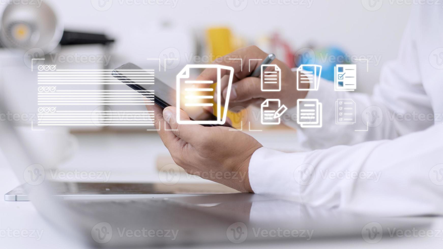 document management concept, online documentation database photo