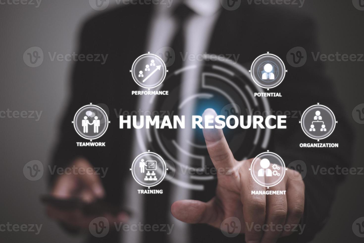 Human Resources HR management Recruitment Employment Headhunting Concept. photo