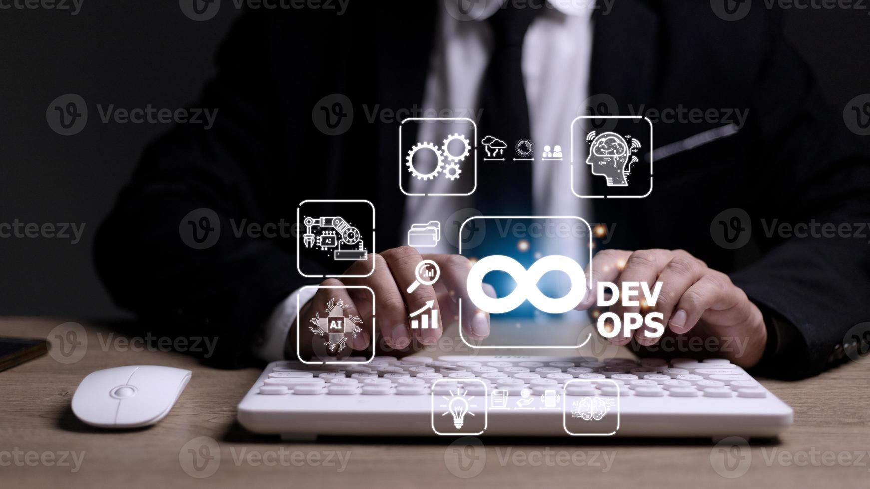 DevOps Methodology Development Operations agil programming technology concept. photo