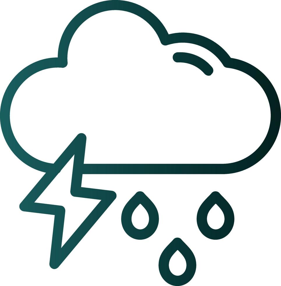 Cloud Showers Heavy Vector Icon Design