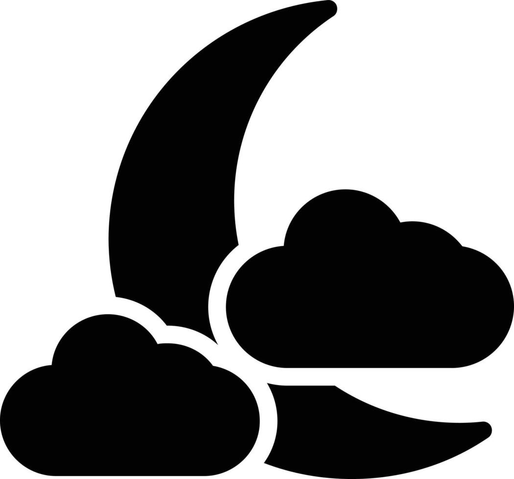 Cloud Moon Vector Icon Design