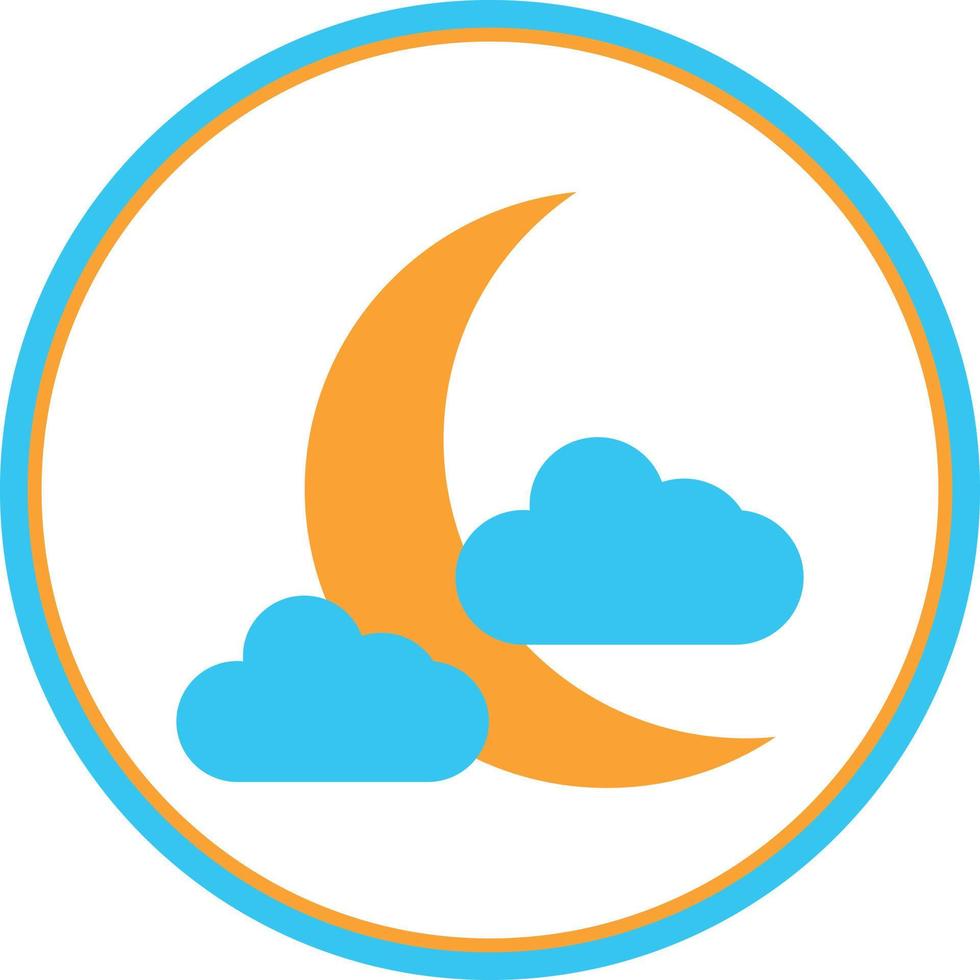 diseño de icono de vector de luna de nube