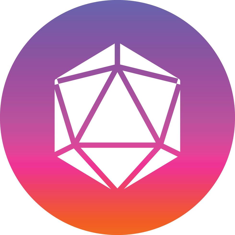 diseño de icono de vector de dados d20