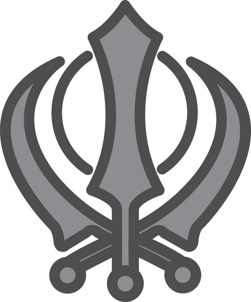 Khanda Vector Icon Design