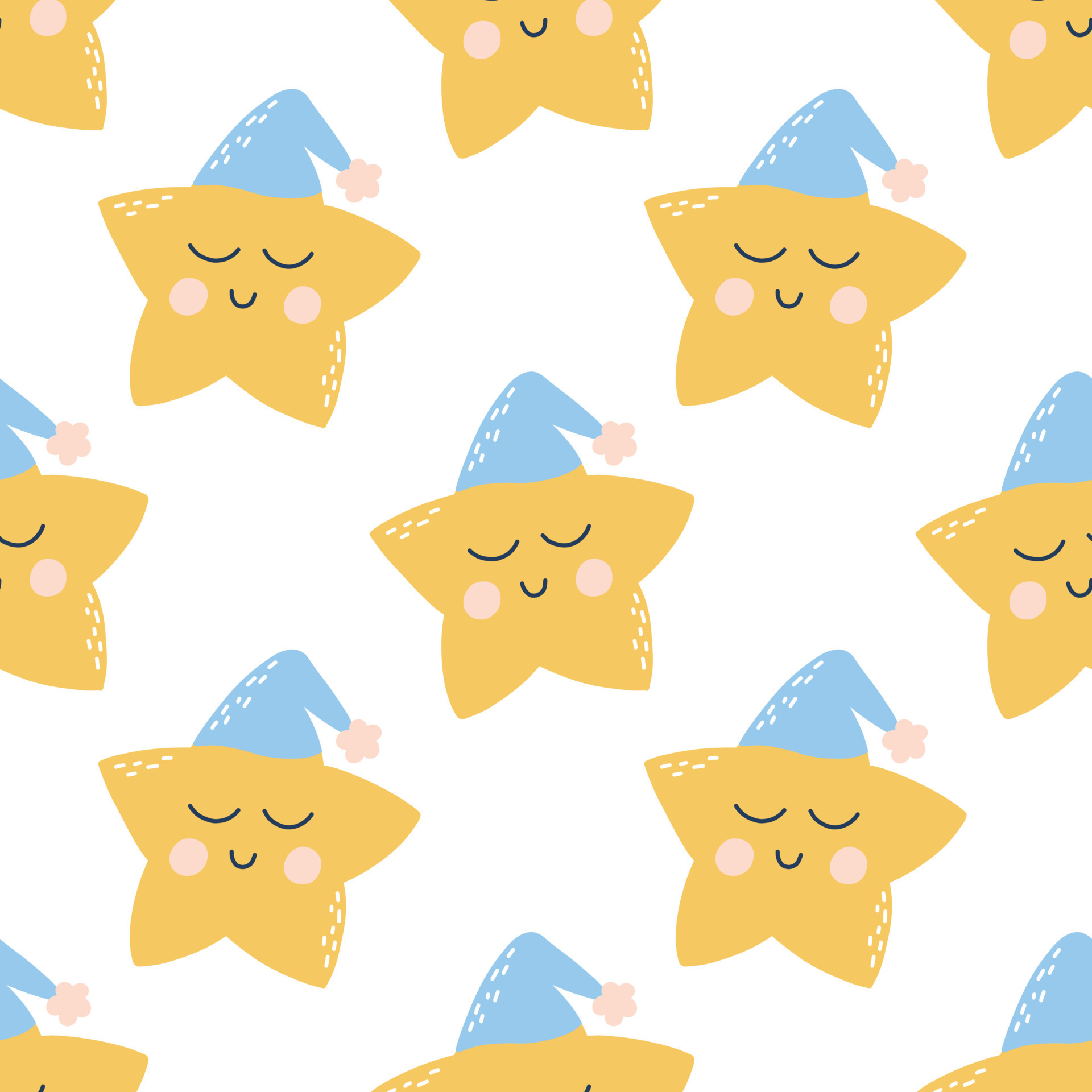 Childish seamless pattern with a cute star. Pattern for childrens