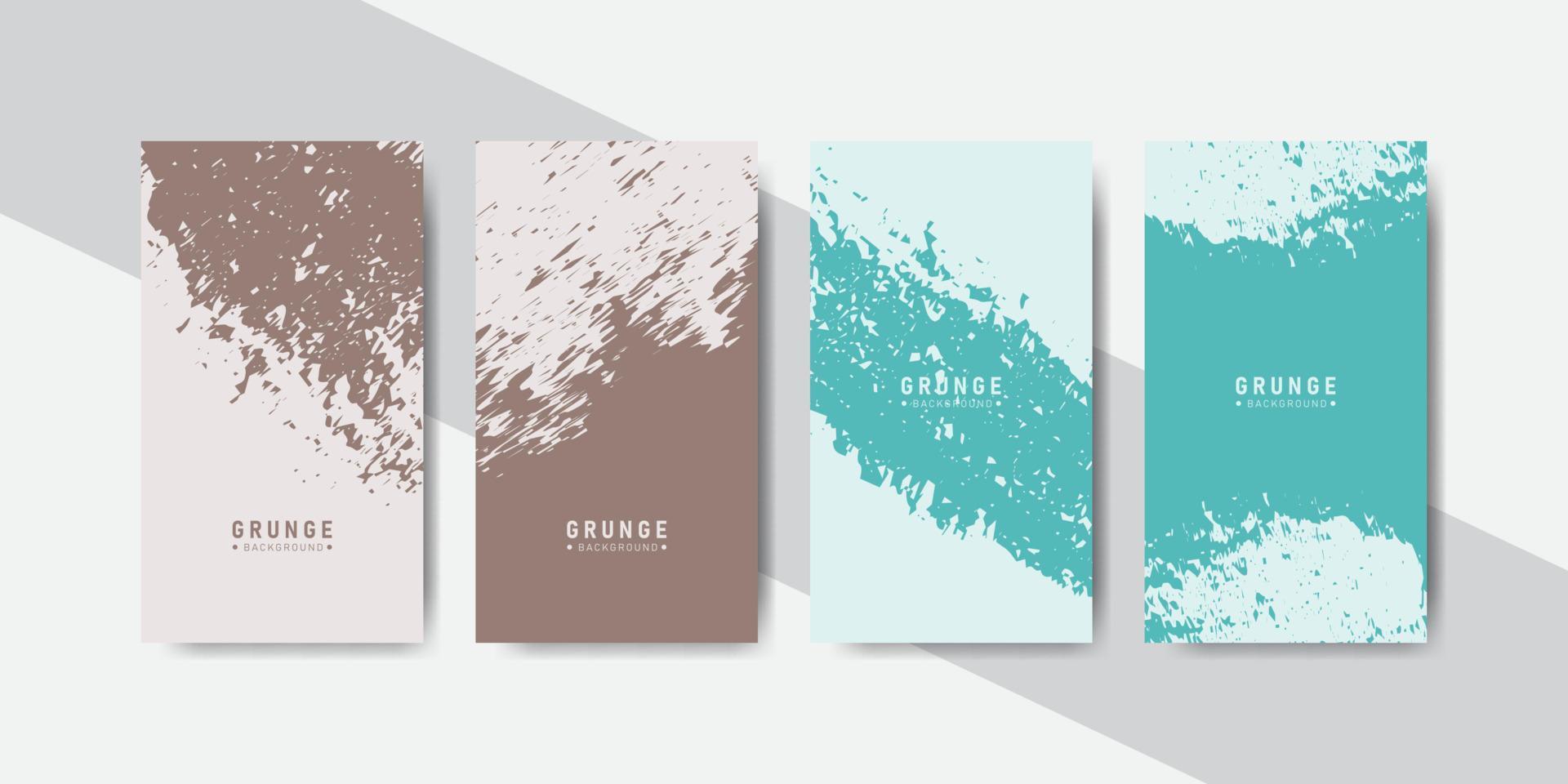 brown and blue pastel colors abstract grunge banners collection for social media template stories vector