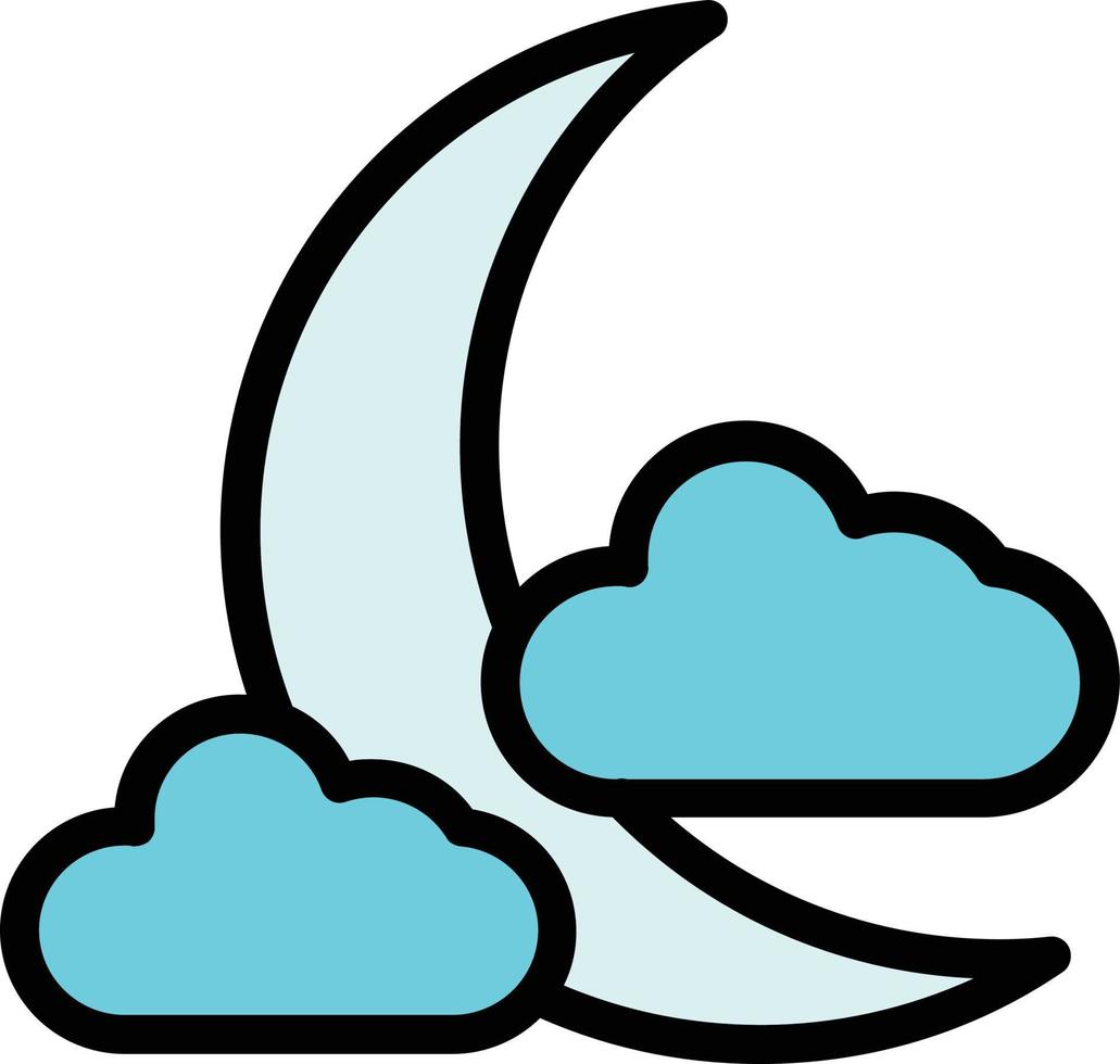 diseño de icono de vector de luna de nube