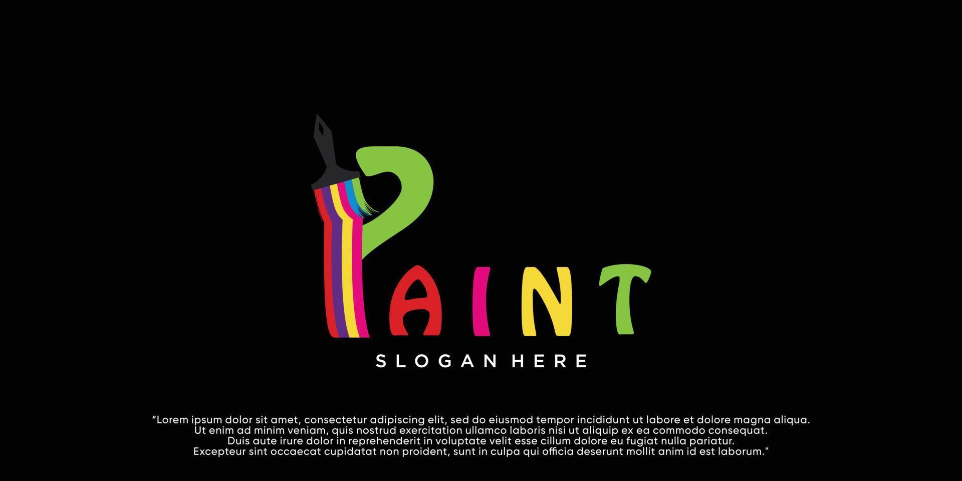 Painting logo design renovation icon, painting home services icon,full color and unique Premium Vector
