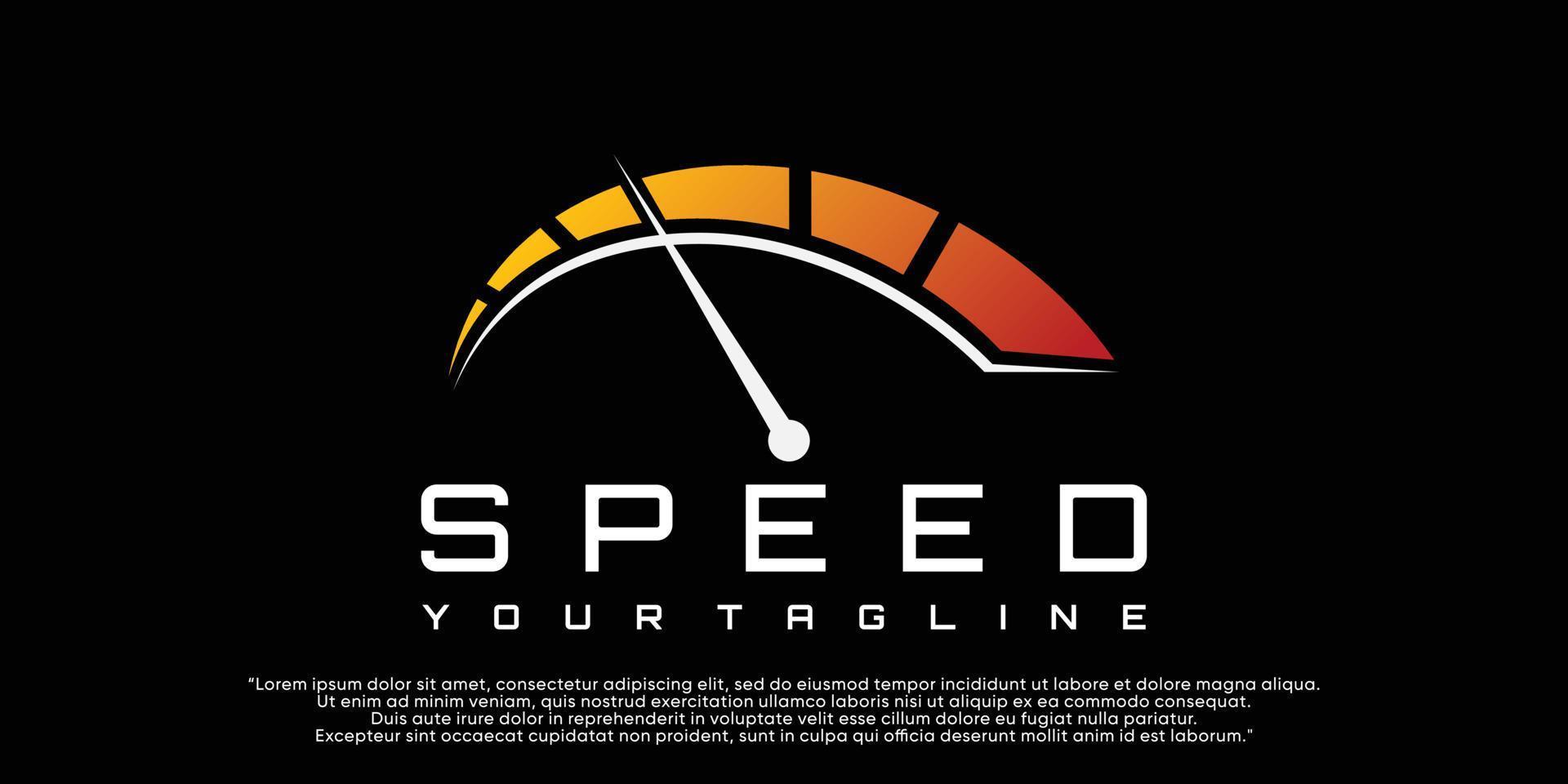 Speed indicator vector logo design Premium Vector