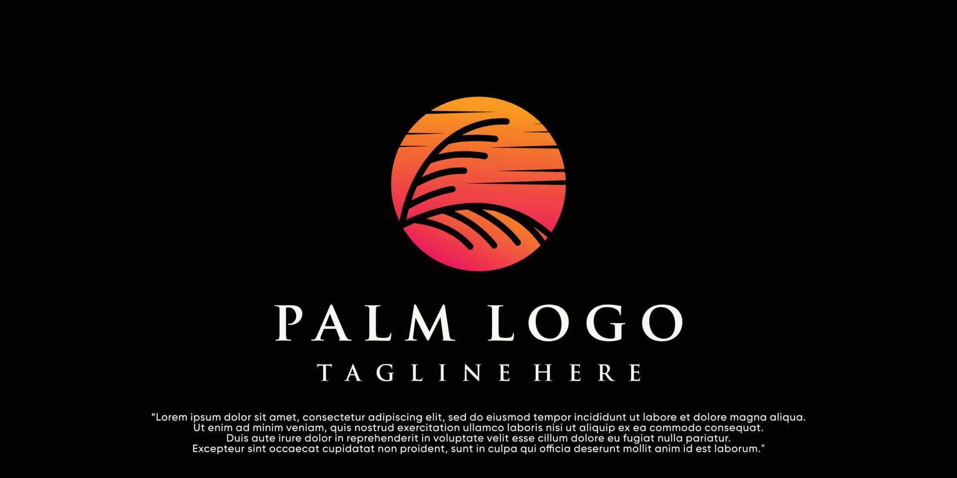 Palm logo design vector with creative simple and unique concept