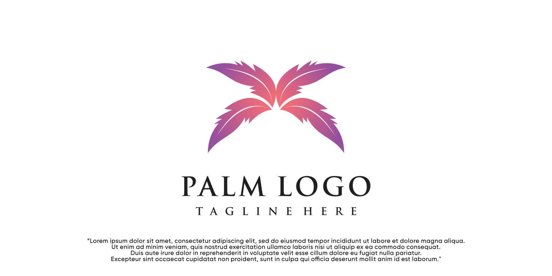 Palm logo design vector with creative simple and unique concept