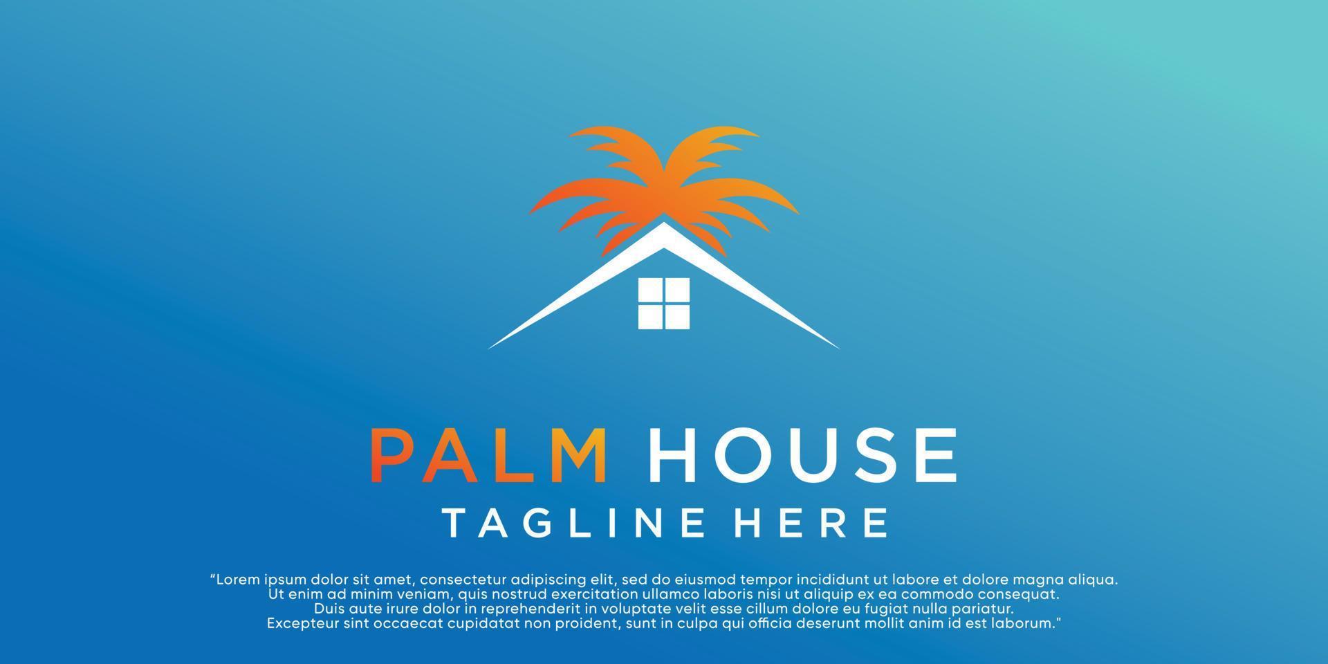 Palm house design vector with creative simple and unique concept Premium Vector