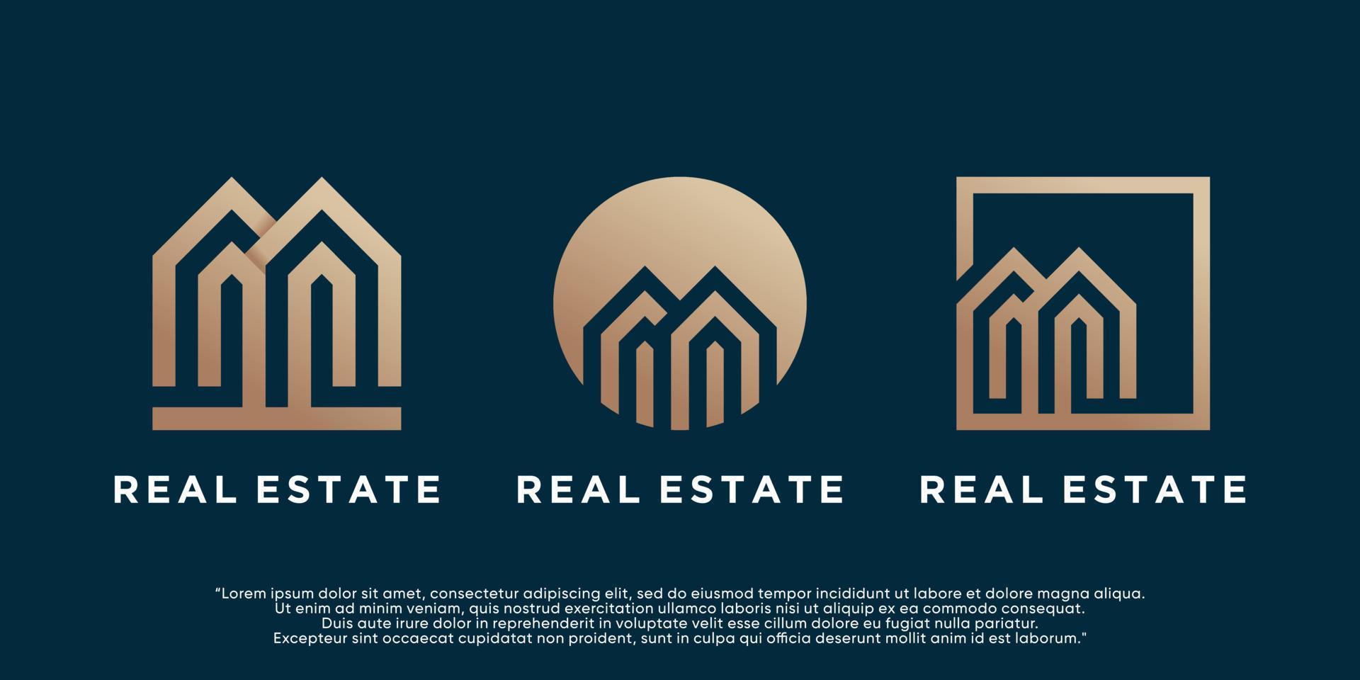 Set of collection real estate building logo design with creative modern concept Premium Vector