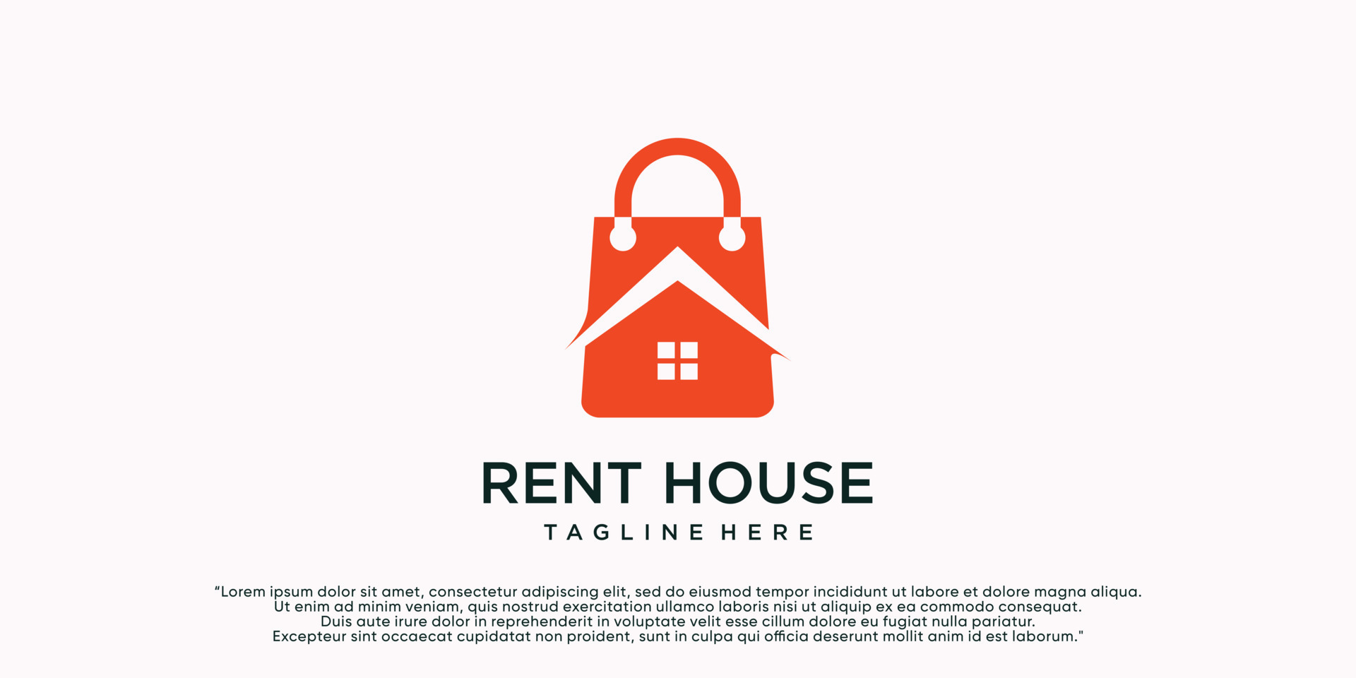 House rent logo design template with bag icon and creative concept