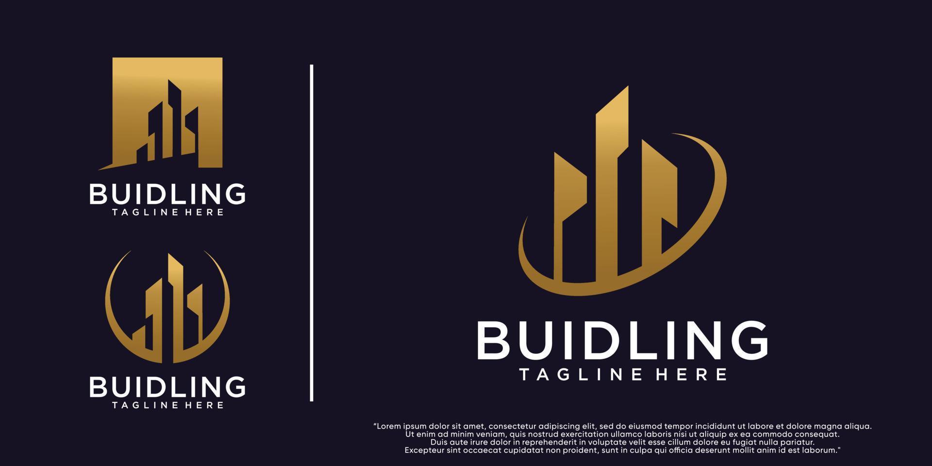 Set of collection building logo design template with creative modern concept Premium Vector