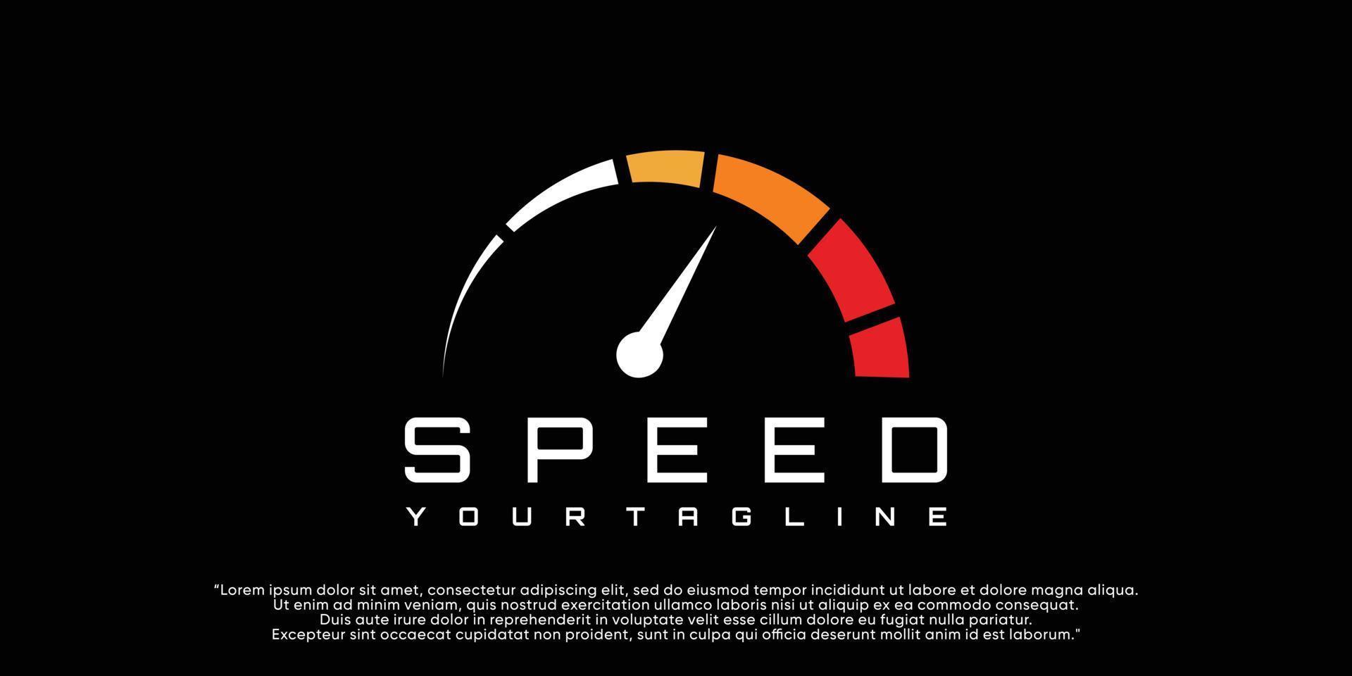 Speed indicator vector logo design Premium Vector