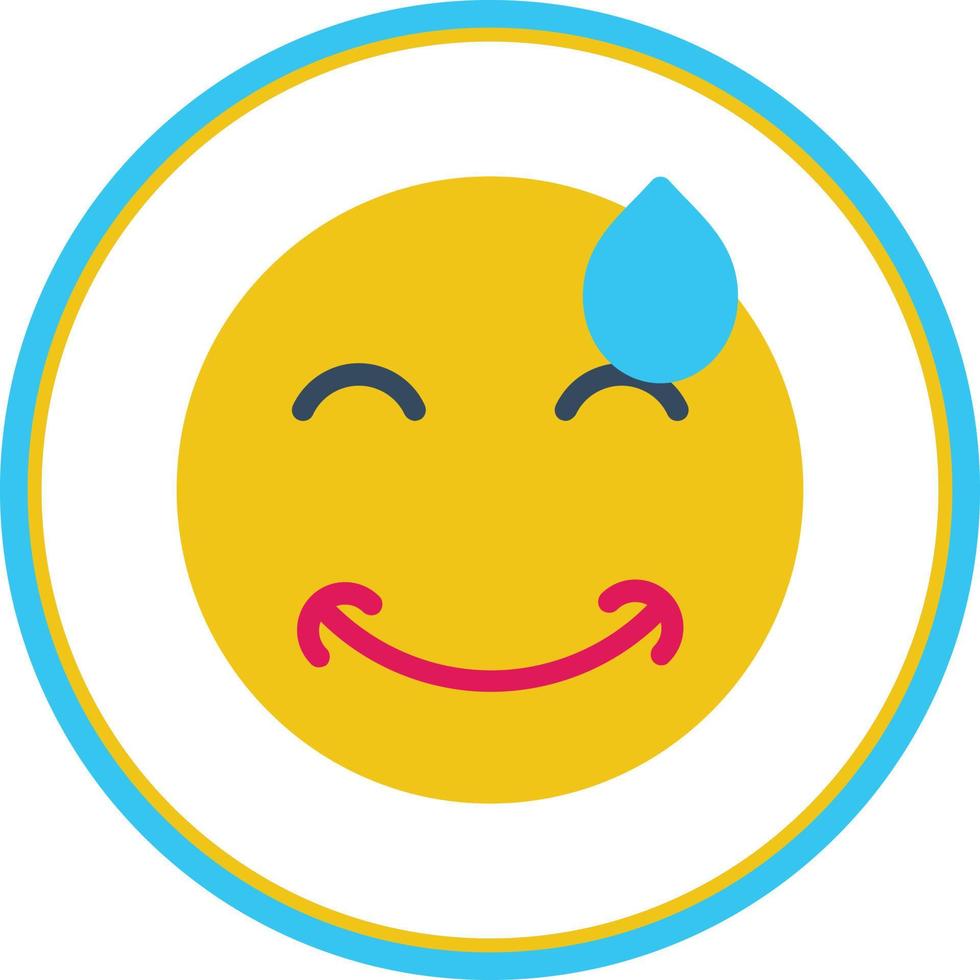 Grin Beam Sweat Vector Icon Design