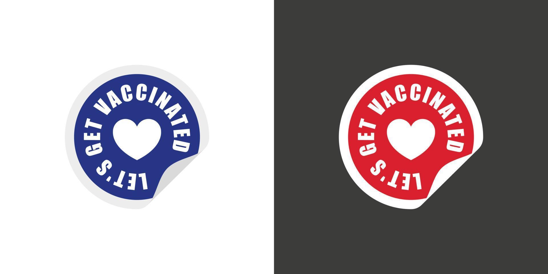 Stickers. Label sticker icon. Sticker with the inscription to get vaccinated. Vaccination concept. Vector illustration