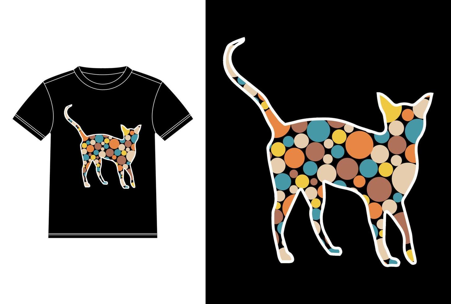 Abyssinian Cat International Dot Day T-shirt Design template, Abyssinian Cat on Board, Car Window Sticker Vector for cat lovers, Black on white apparel design