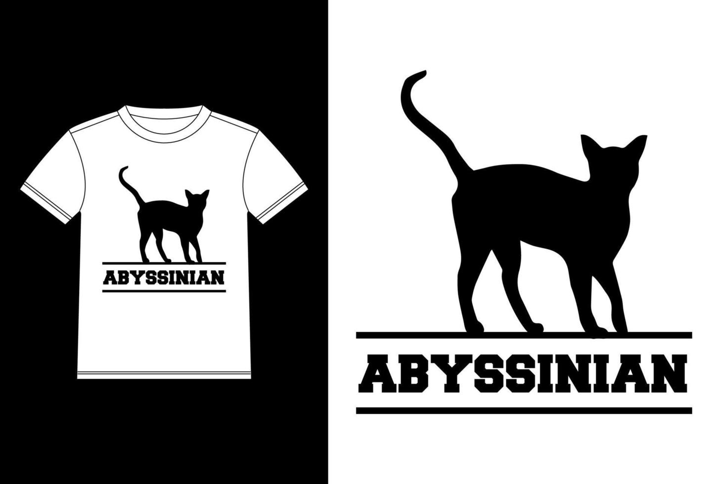Abyssinian Cat T-shirt Design template, Abyssinian on Board, Car Window Sticker vector