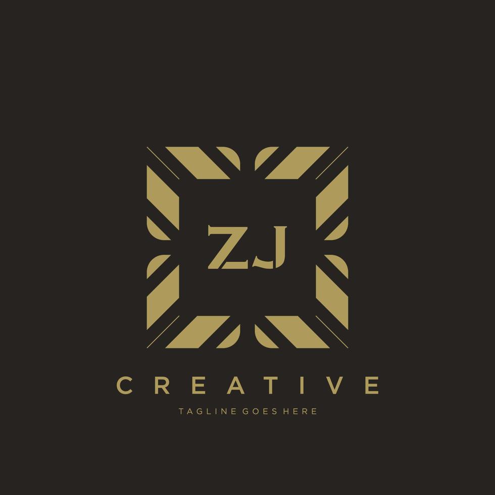 ZJ initial letter luxury ornament monogram logo template vector