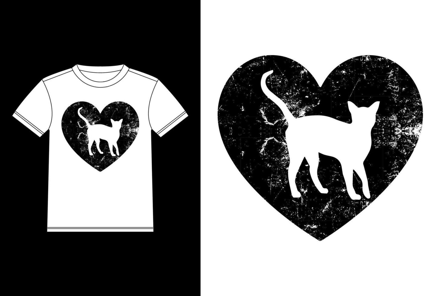 Abyssinian Cat Heart vintage T-shirt Design template, Abyssinian on Board, Car Window Sticker vector