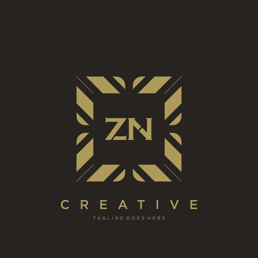 ZN initial letter luxury ornament monogram logo template vector