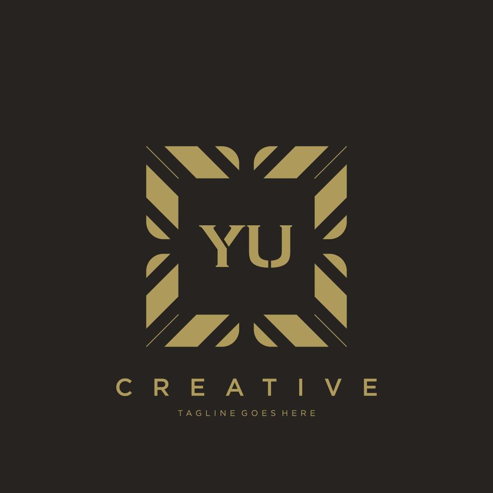 YU initial letter luxury ornament monogram logo template vector