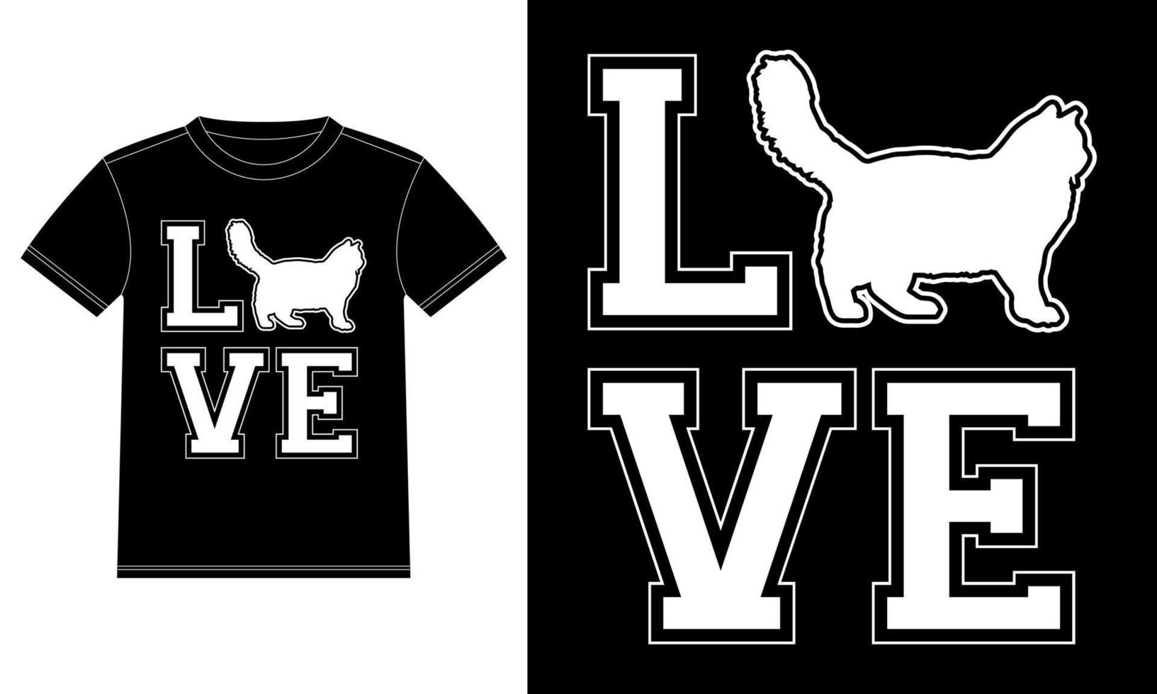 Ragdoll Cat Love Typography T-shirt Design template, Ragdoll Cat on Board, Car Window Sticker vector