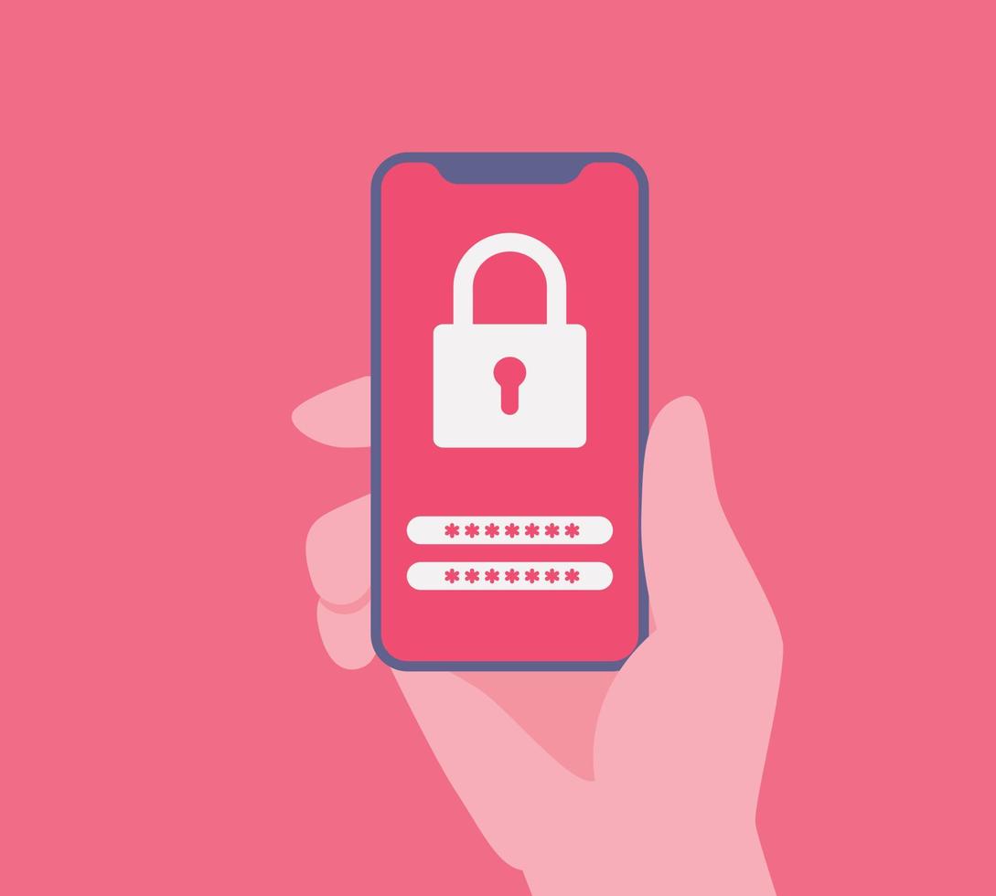 Virus alert message notification on smartphone. Malware and virus notification or error in mobile phone. Red alert warning of spam data, insecure connection, scam. Vector illustration.