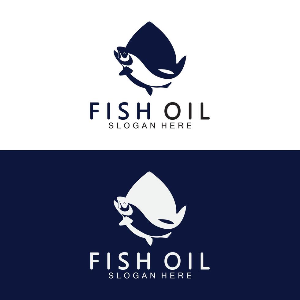 Fish oil logo vector illustration template.