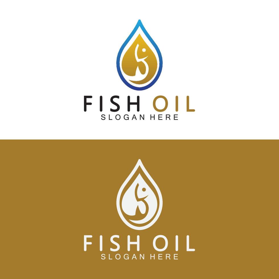 Fish oil logo vector illustration template.