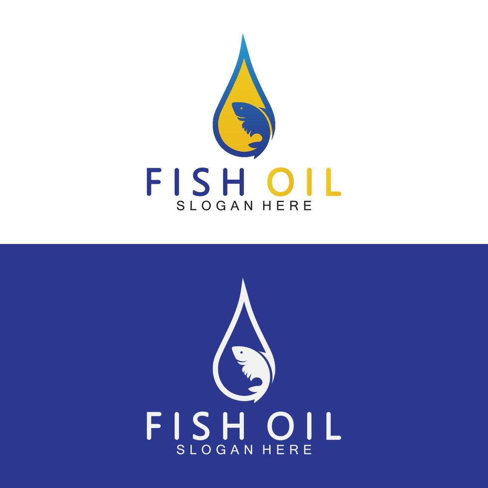 Fish oil logo vector illustration template.