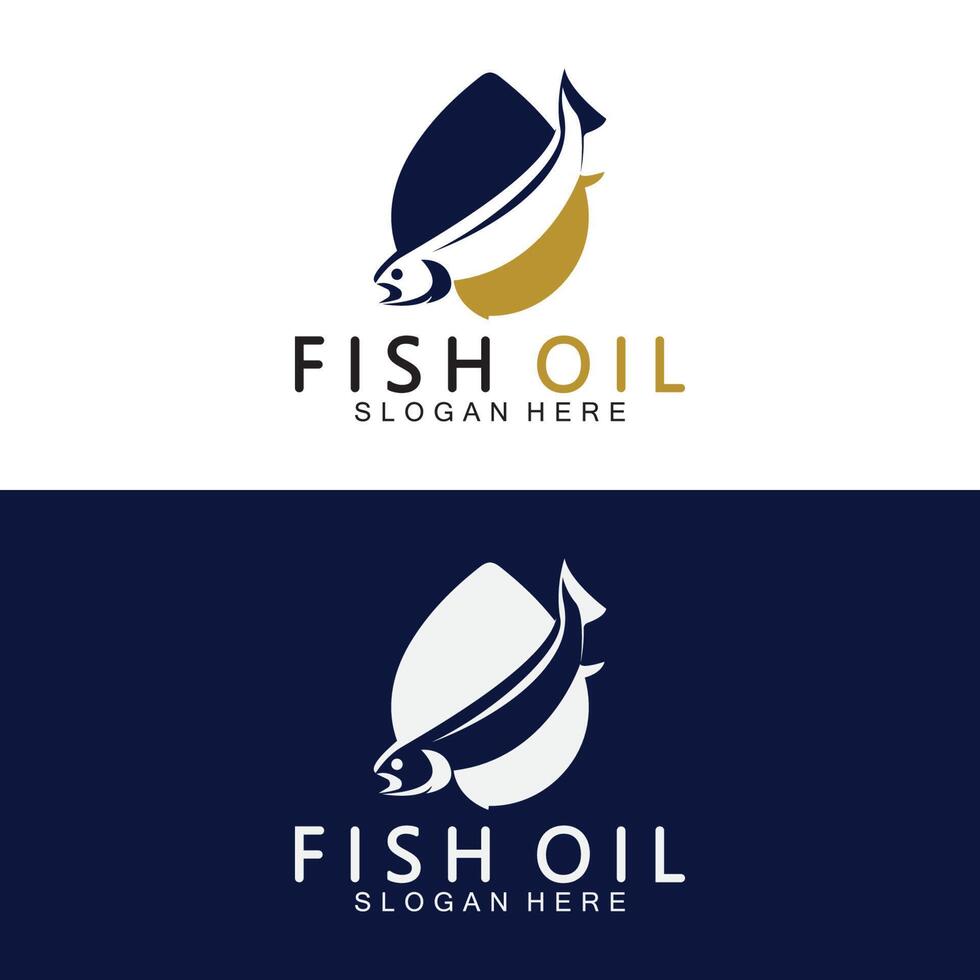 Fish oil logo vector illustration template.