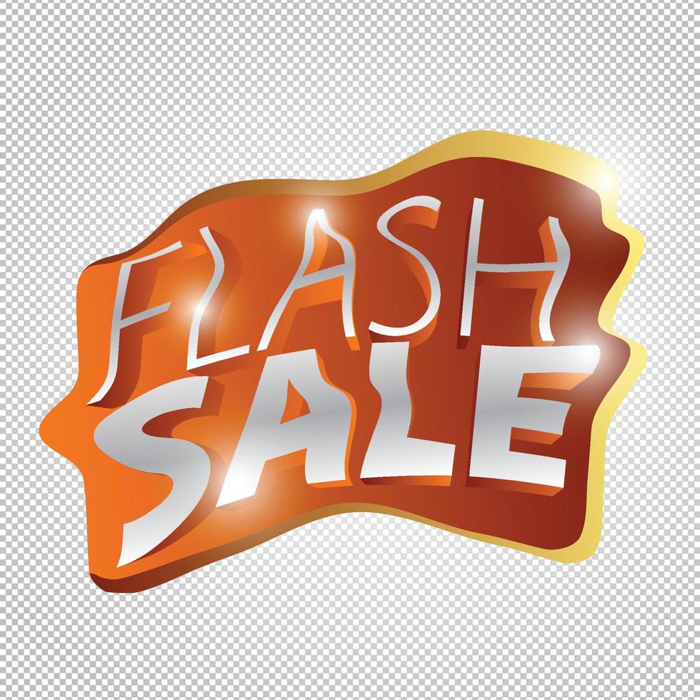 Ilustración de vector de banner de promoción de etiqueta de venta flash