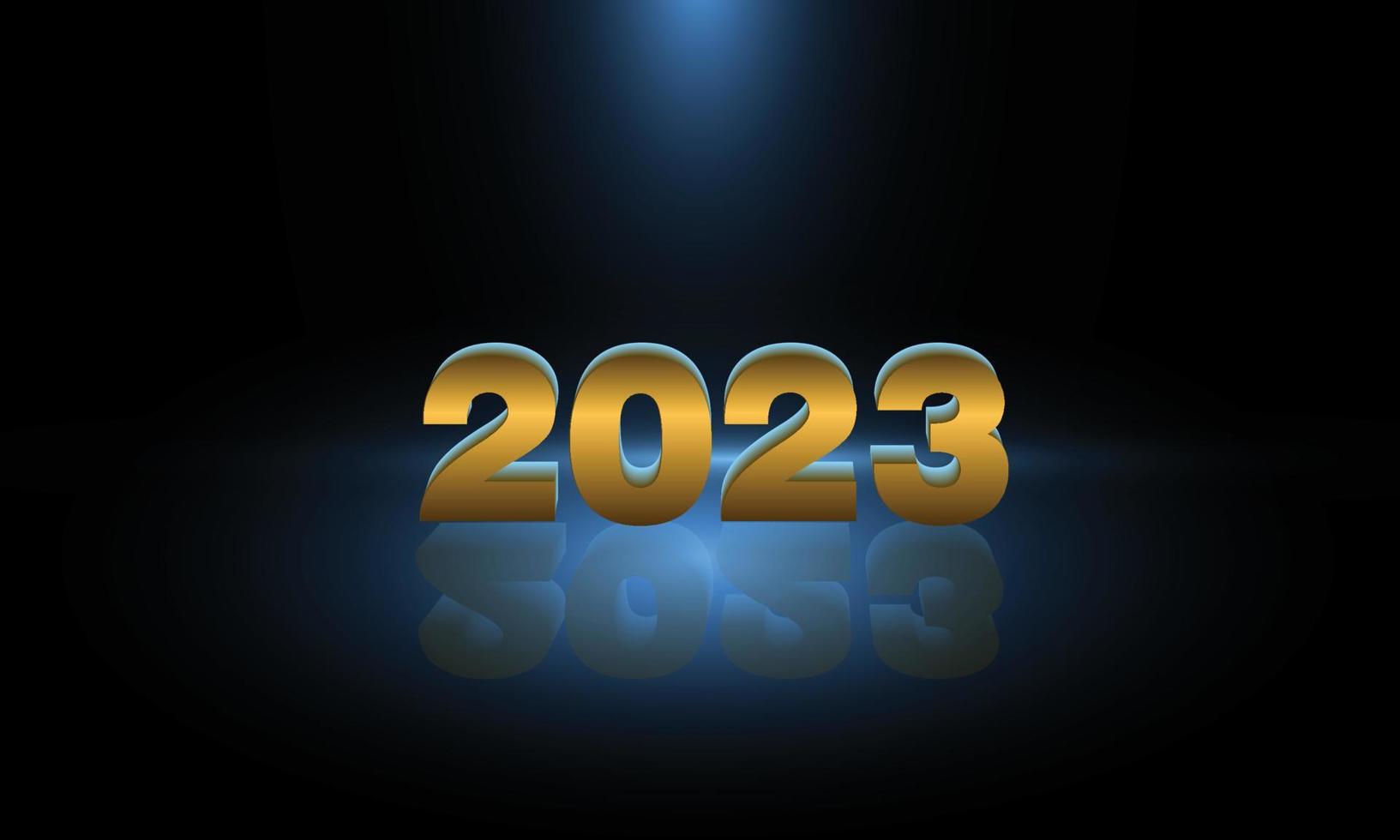 new year 2023 design 3d with blue ligt  effect vector illustration