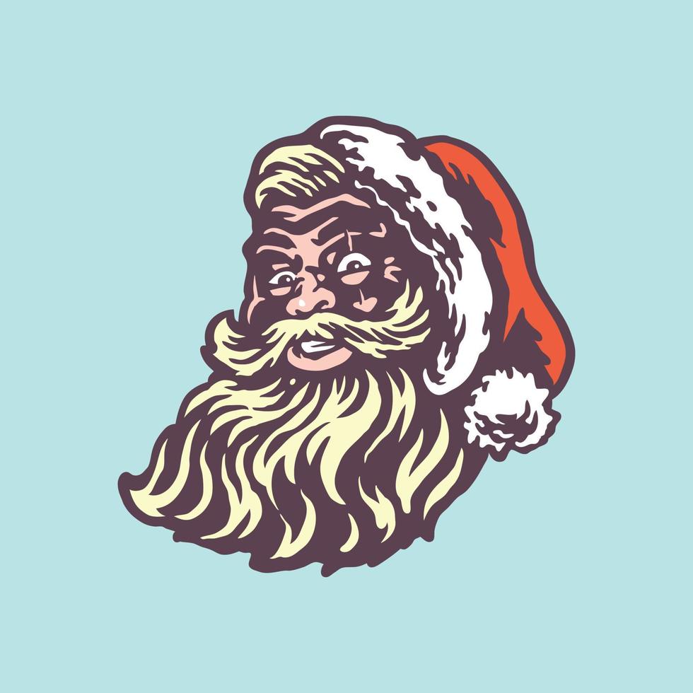 la mala ilustración de estilo de dibujos animados de santa claus vector