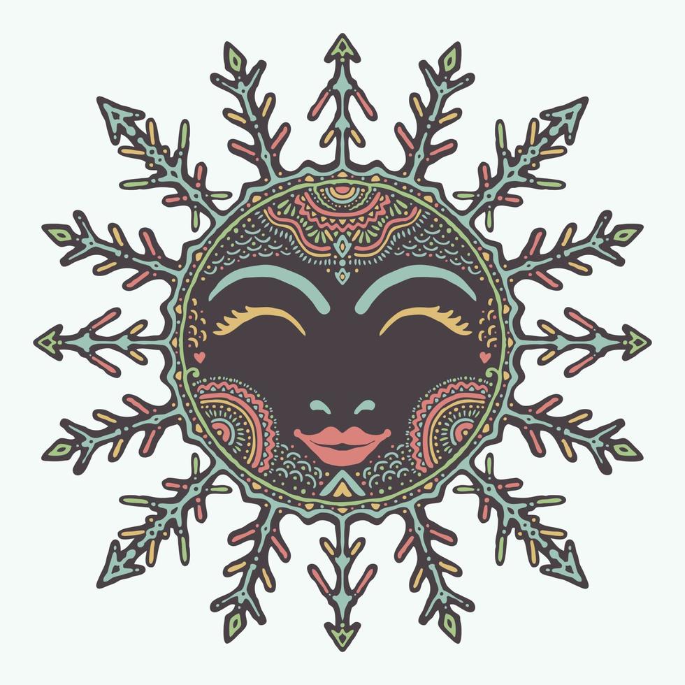The winter sunshine shaman mandala vector
