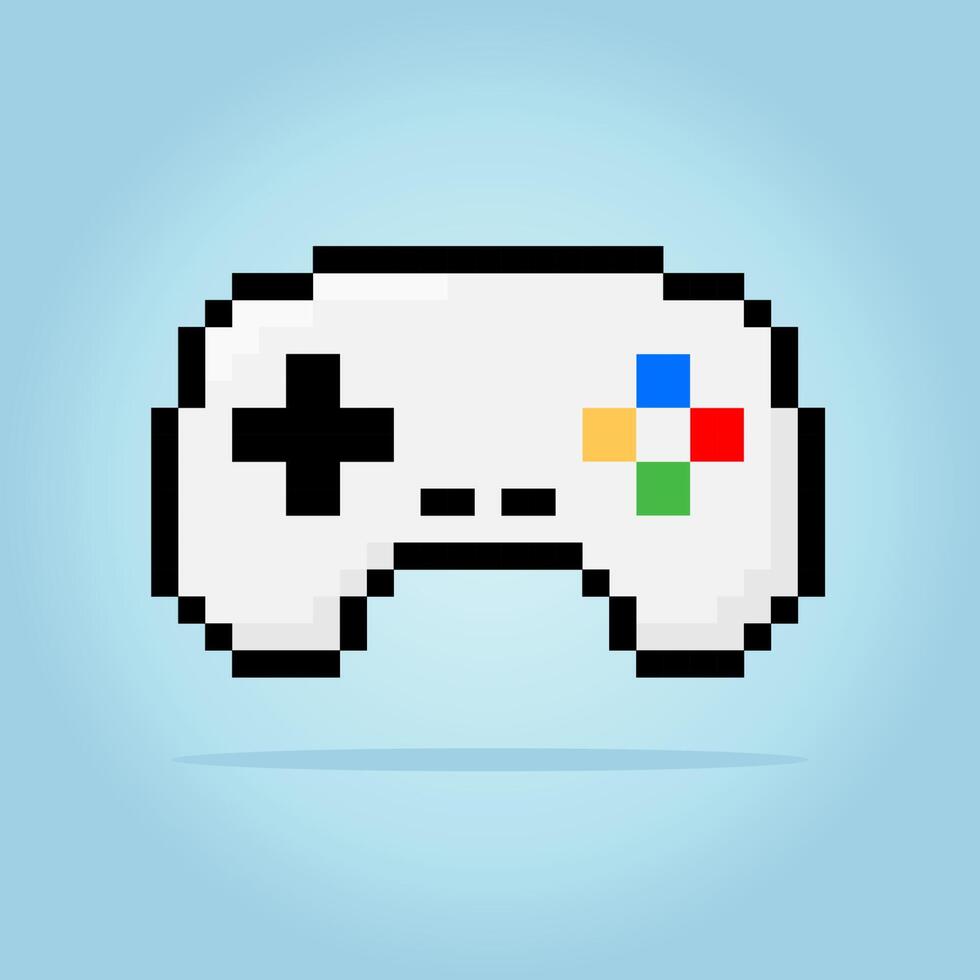 8-bit pixel of game console portable handheld. gadget in Vector illustration for cross stitch and game assets.