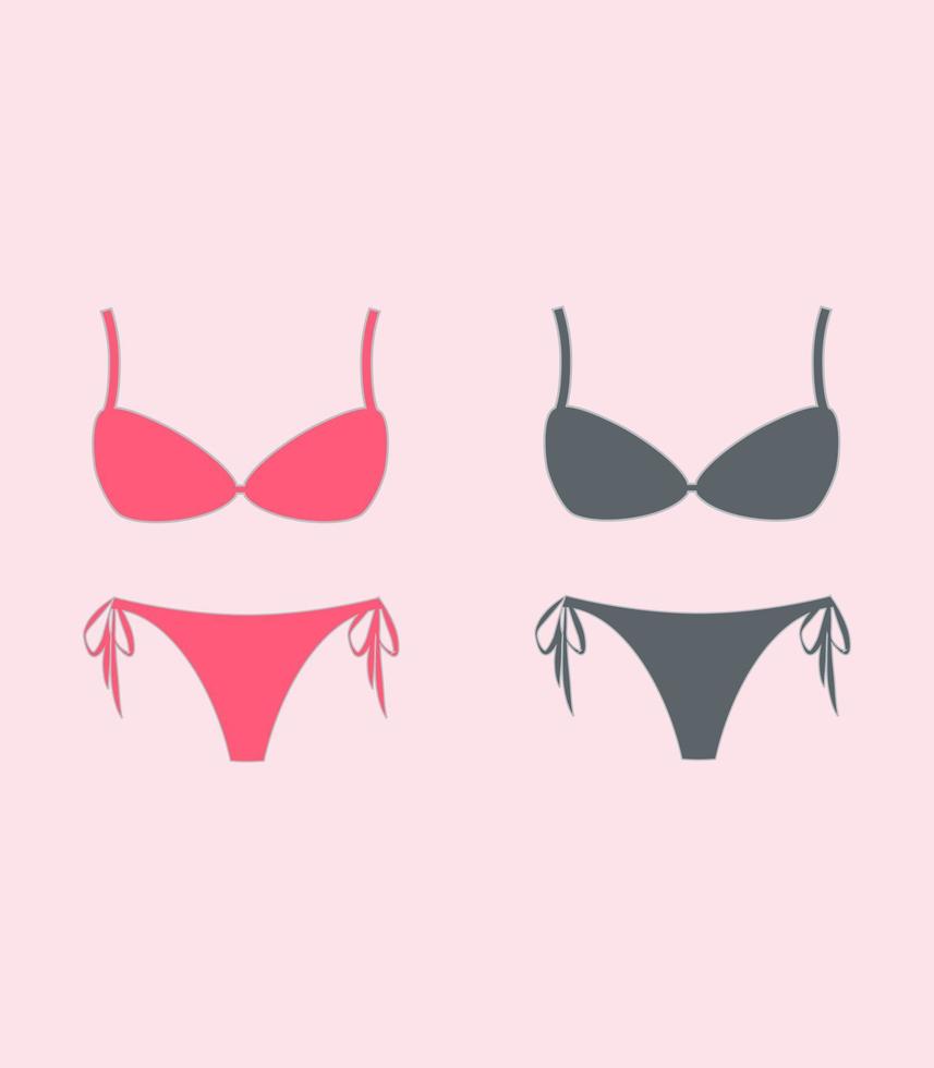 set of pink bra Pro vector