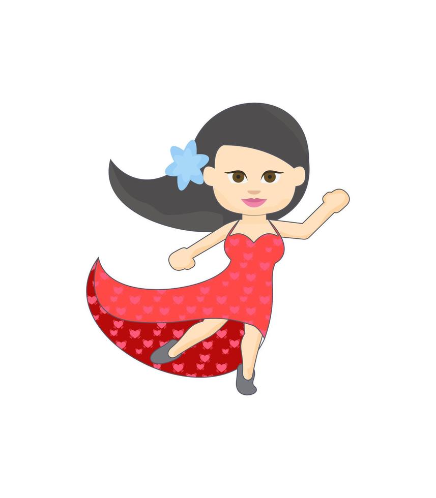 girl in a red dress Pro vector