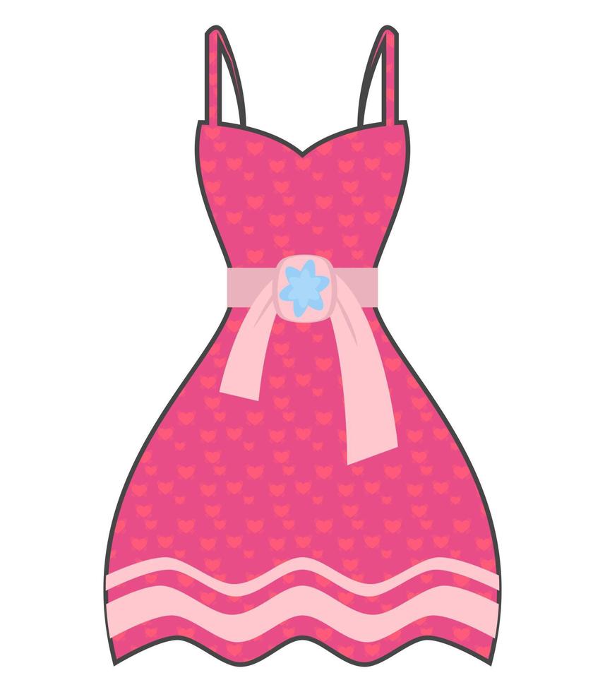 vestido de princesa rosa pro vector