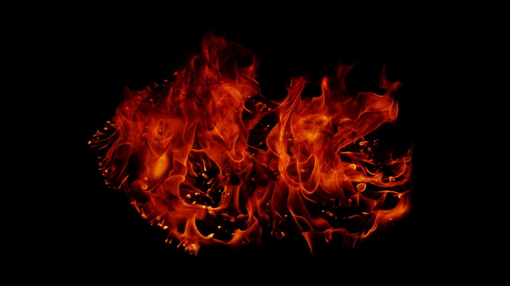 A beautiful flame shaped as imagined. like from hell, showing a dangerous and fiery fervor, black background photo