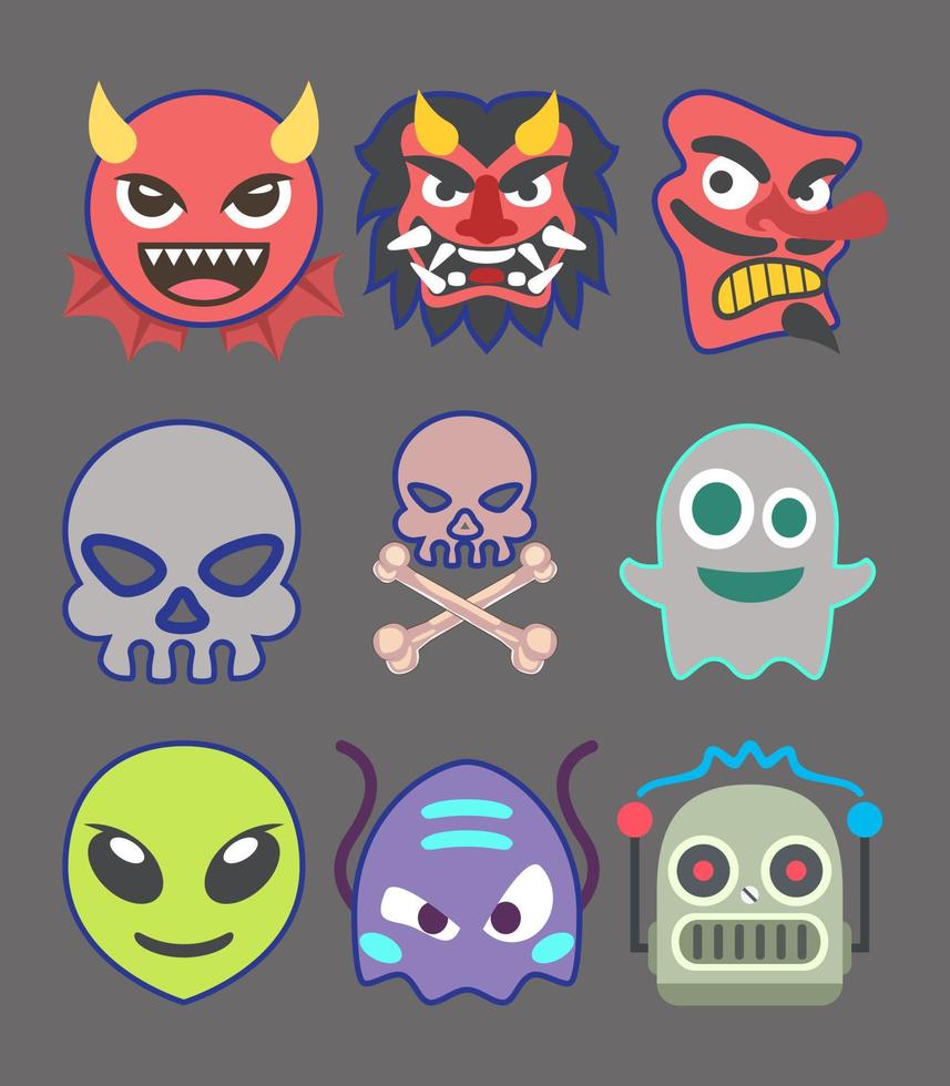 stickers Collection cartoon pop Pro vector