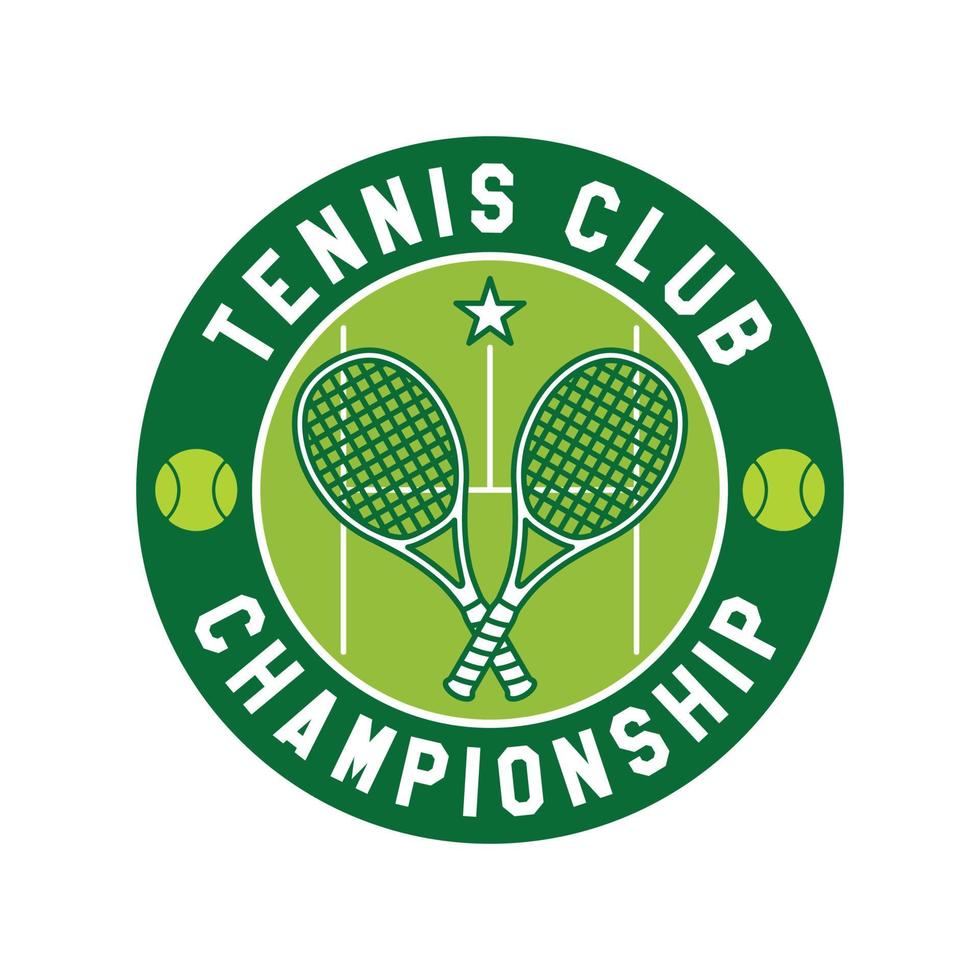 club de tenis moderno, vector de logotipo deportivo