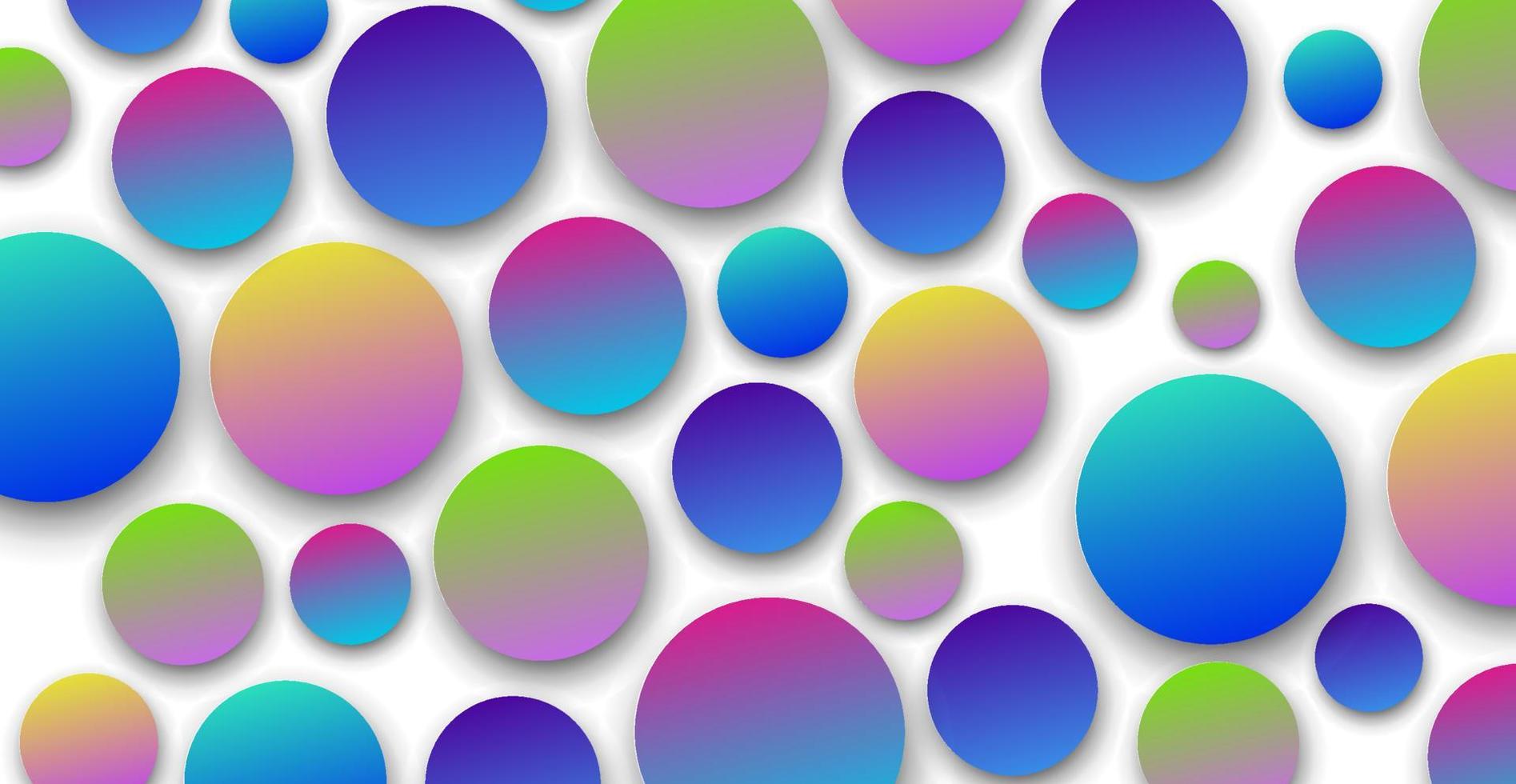 Colorful background with colorful 3D circles. Gradient round shapes. Candy effect. vector